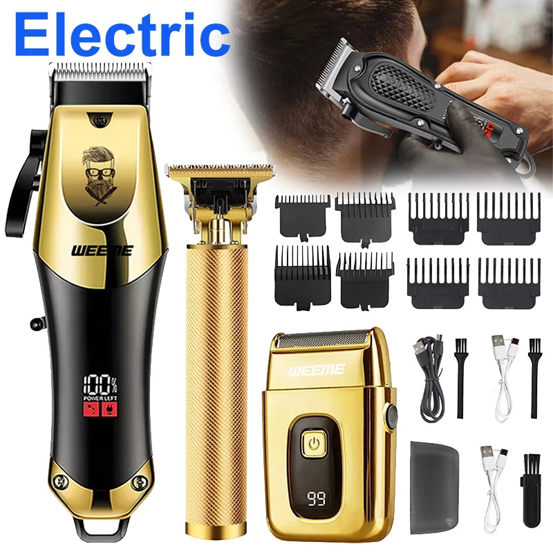 Cortadora de Pelo Vintage Inalámbrica, Máquina de Cortar Pelo Eléctrica Recargable con Kit de Recortador de Vello Nasal, Regalo para Novio
