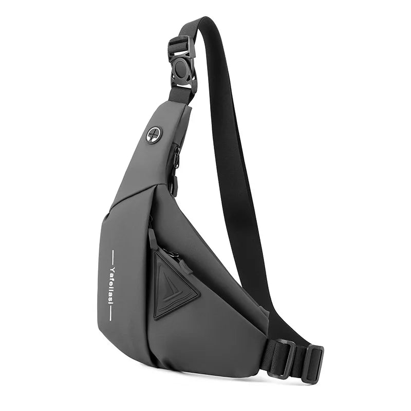 Bolso de Pecho Impermeable para Hombre, Bandolera, Mochila para Viajes Diarios, Membrana de Cuero Resistente a Salpicaduras, Ideal para Viajes Casuales
