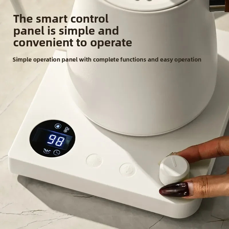 Tetera eléctrica con cuello de cisne de 1000W, cafetera de acero inoxidable 304 de 1000ml, pantalla LED de temperatura inteligente para café y té