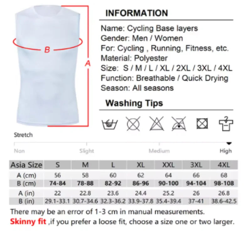 Ropa interior reflectante de capa base de bicicleta transpirable, camisa deportiva de bicicleta blanca, chaleco deportivo, camiseta interior para hombre, elas de secado rápido