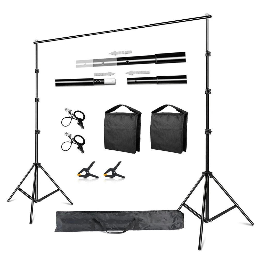 Sistema de soporte de fotografía, trípode de fondo ajustable, Kits de estudio fotográfico, marco de fondos de pantalla verde Chromakey, soporte de fondo