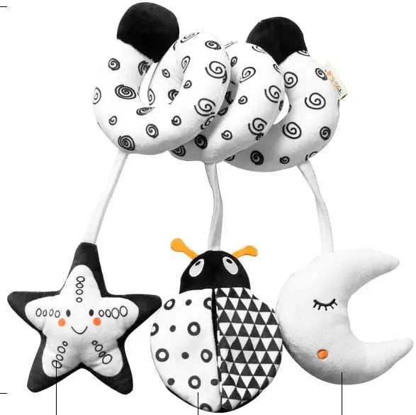 Sonajero de peluche sensorial para bebé, cochecito de juguete, juguetes colgantes móviles musicales, sonajeros móviles para bebés, juegos para recién nacidos de 0 a 6 y 12 meses