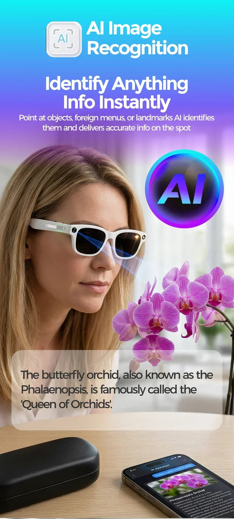 Gafas Inteligentes Lenovo con IA, Traducción por IA, Cámara HD de 8MP, Grabación de Imágenes 4K, Llamadas Bluetooth, Grabación de Música, Gafas de Sol Inteligentes, Novedad 2026