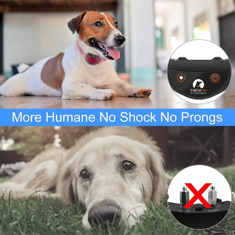 PaiPaitek Collar de adiestramiento para perros sin choque con control remoto, alcance de 1600 pies, collar vibratorio más ligero para perros pequeños, resistente al agua de 5-15 libras