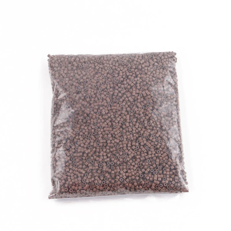 10.000 unids/bolsa extensiones de cabello Micro anillos cuentas enlaces 4,0*2,0*3,0mm cuentas forradas de silicona para herramientas de extensiones de cabello humano