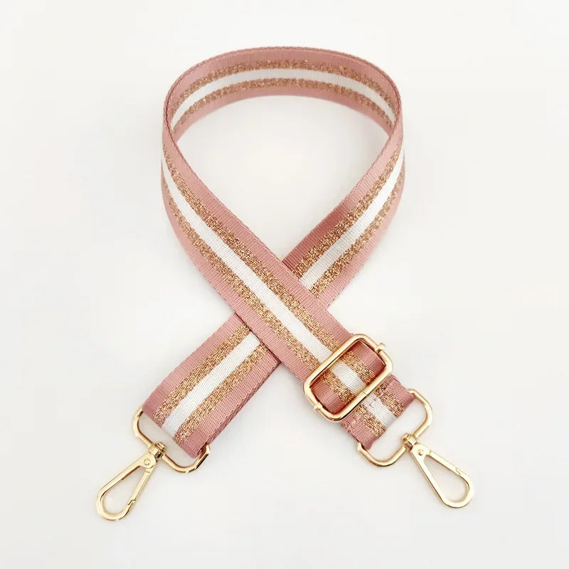 Correa de Hombro Universal para Bolso con Rayas, Correa de Repuesto Ajustable para Llevar Cruzado con Cierre Metálico, Accesorios Multicolor para Bolsos