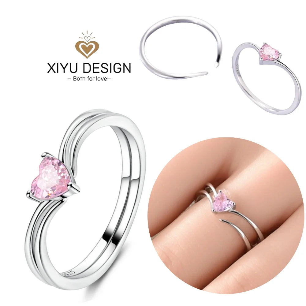 2024 nuevo anillo de plata 925 anillo de lazo brillante de circón anillo de boda de dedo Original S925 DIY regalo de joyería fina para mujer