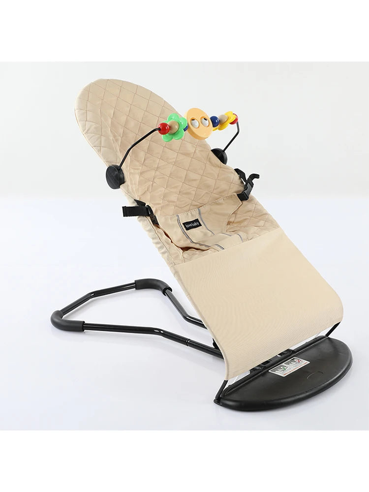 Mecedora plegable para bebé con juguetes, asiento ajustable para bebé con cubierta de tela, columpio multifunción