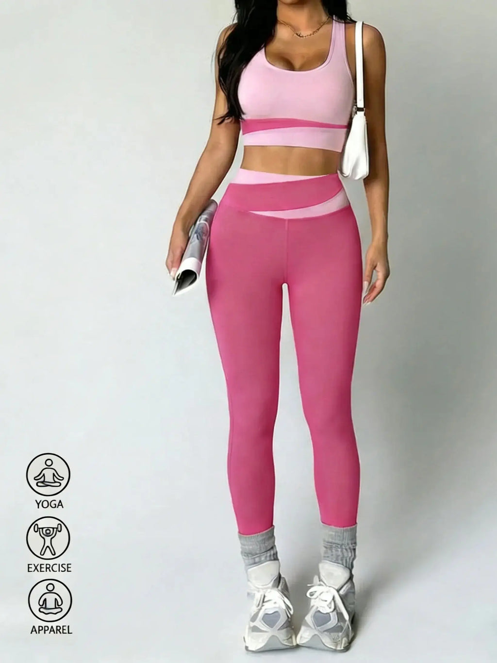 Conjunto de yoga para mujer, ropa deportiva sexy, sujetador deportivo, traje deportivo, leggings transpirables de cintura alta, conjunto atlético para gimnasio, ropa deportiva para entrenamiento.