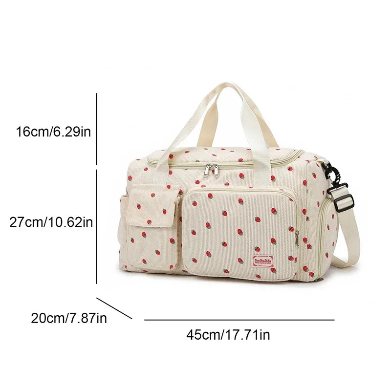 Bolsa de viaje de pana, bolsa de viaje de gran capacidad con compartimento para zapatos, bolsas deportivas para Fitness para mujer, bolsas de lona