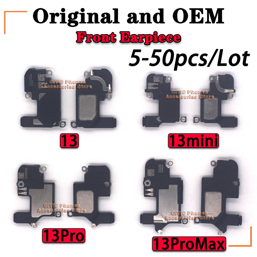 5-50 piezas de auriculares frontales originales y (OEM) para iPhone 13 Sereis 13Pro 13 Mini 13ProMax, piezas de repuesto para altavoces de sonido