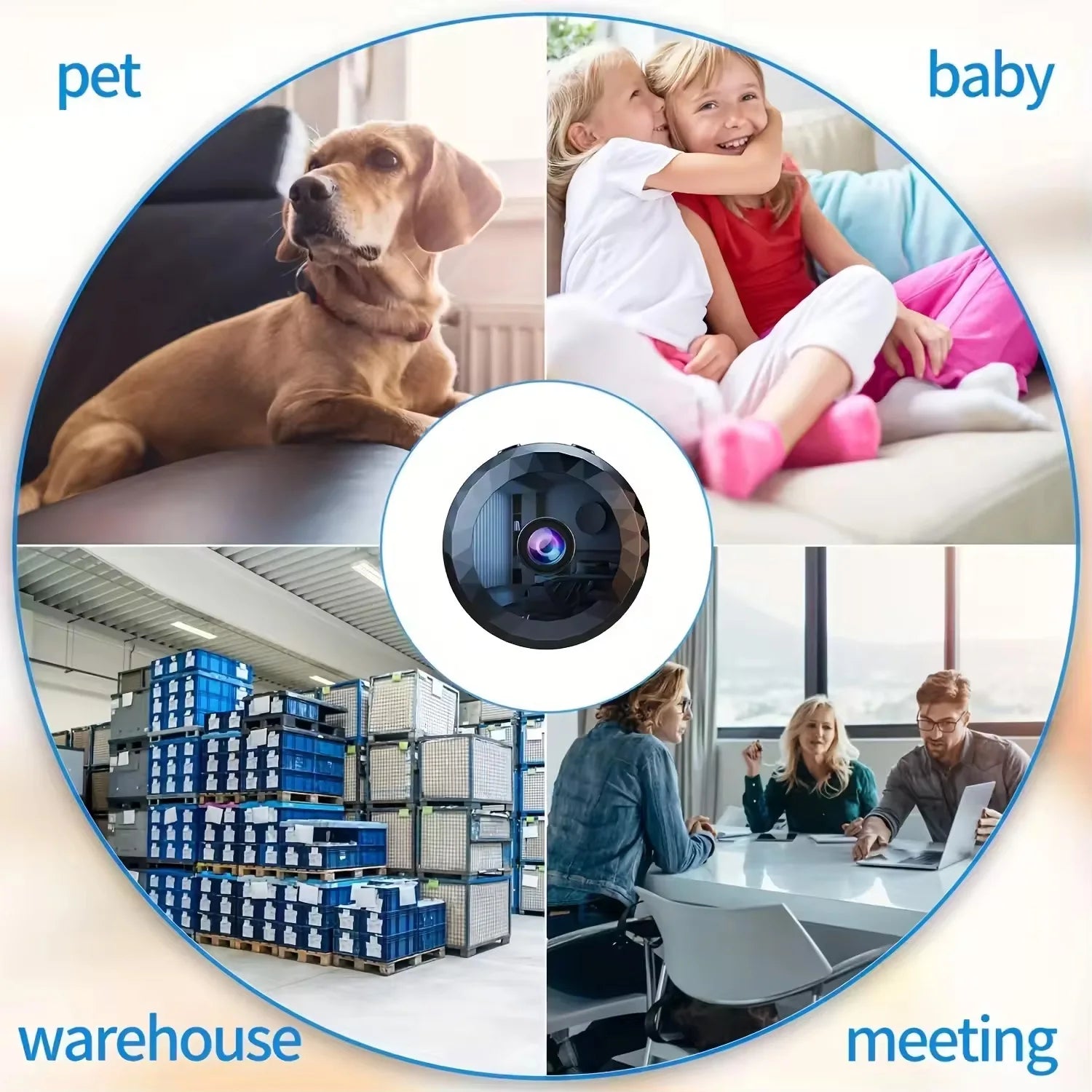 Mini cámara WiFi HD de 1080P, Monitor de bebé, vigilancia de seguridad interior, videocámara de visión nocturna, cámara IP, grabadora de Audio y vídeo
