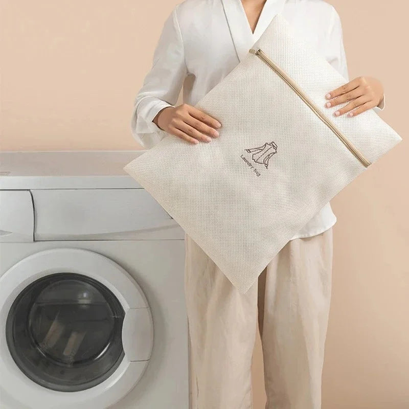 Juego de 7 Bolsas de Lavandería con Bordado Grueso, Bolsa de Lavado de Malla Fina para Prendas Delicadas, Organizador de Ropa para el Hogar