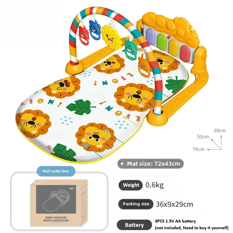 Soporte de Fitness para bebé, gimnasios y manteles de juegos de dibujos animados, estante de música, alfombra de educación temprana para bebé, estera de juego para gatear, regalos de 0 a 36 meses