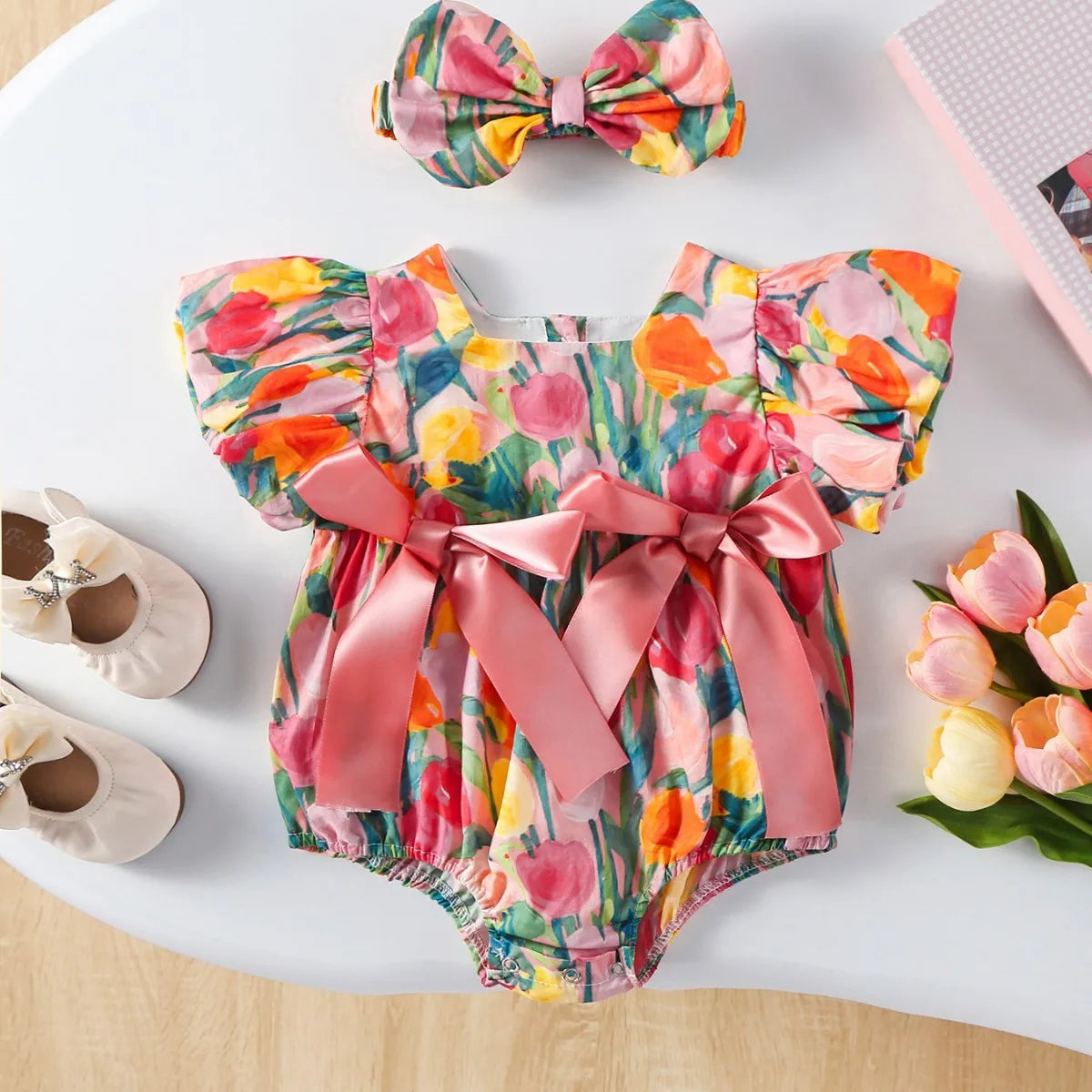 5294 Nueva ropa bonita para bebés 2025, novedad de verano, ropa de una pieza para niñas, ropa fina de algodón para escalar de princesa.