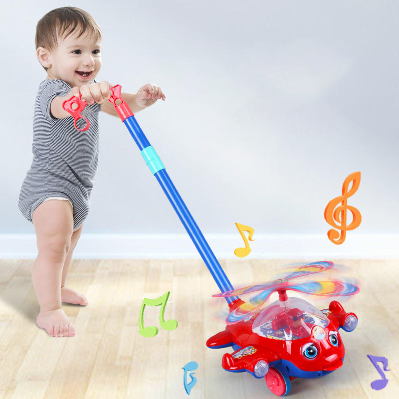 Andador de juguete para bebé, juguete de empuje manual para niños pequeños, avión, coche de juguete, juguete para caminar para niños, niños y niñas al aire libre