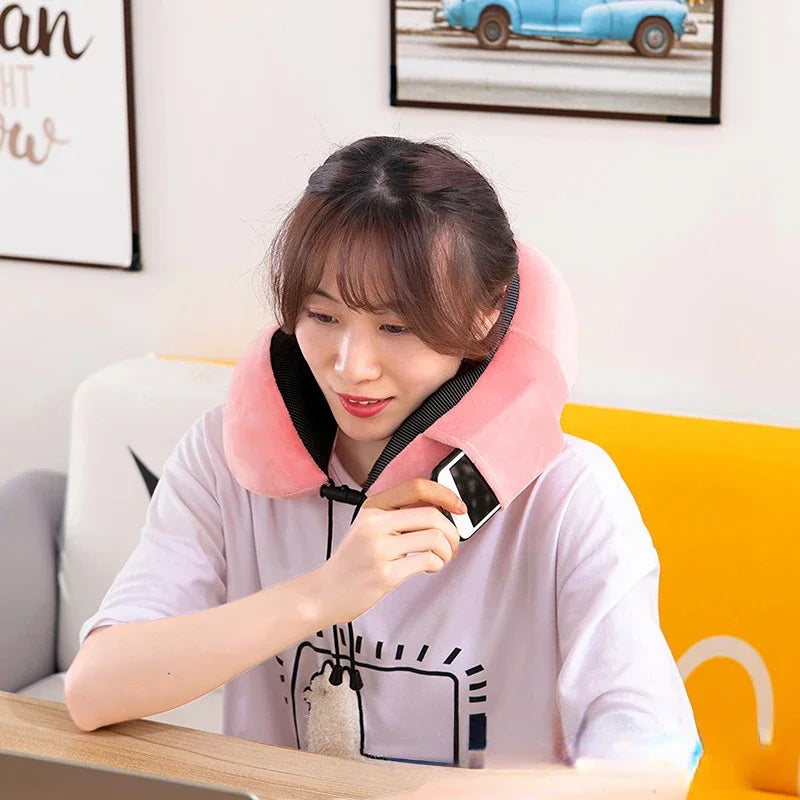 Almohadas de espuma viscoelástica en forma de U para el cuello, almohada de viaje suave, almohada de masaje para el cuello, almohada de avión para dormir, ropa de cama para el cuidado de la salud Cervical