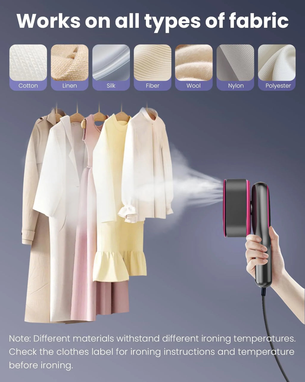 Plancha de vapor portátil profesional de mano de 1200W para el hogar, vaporizador de ropa para superficies de prendas