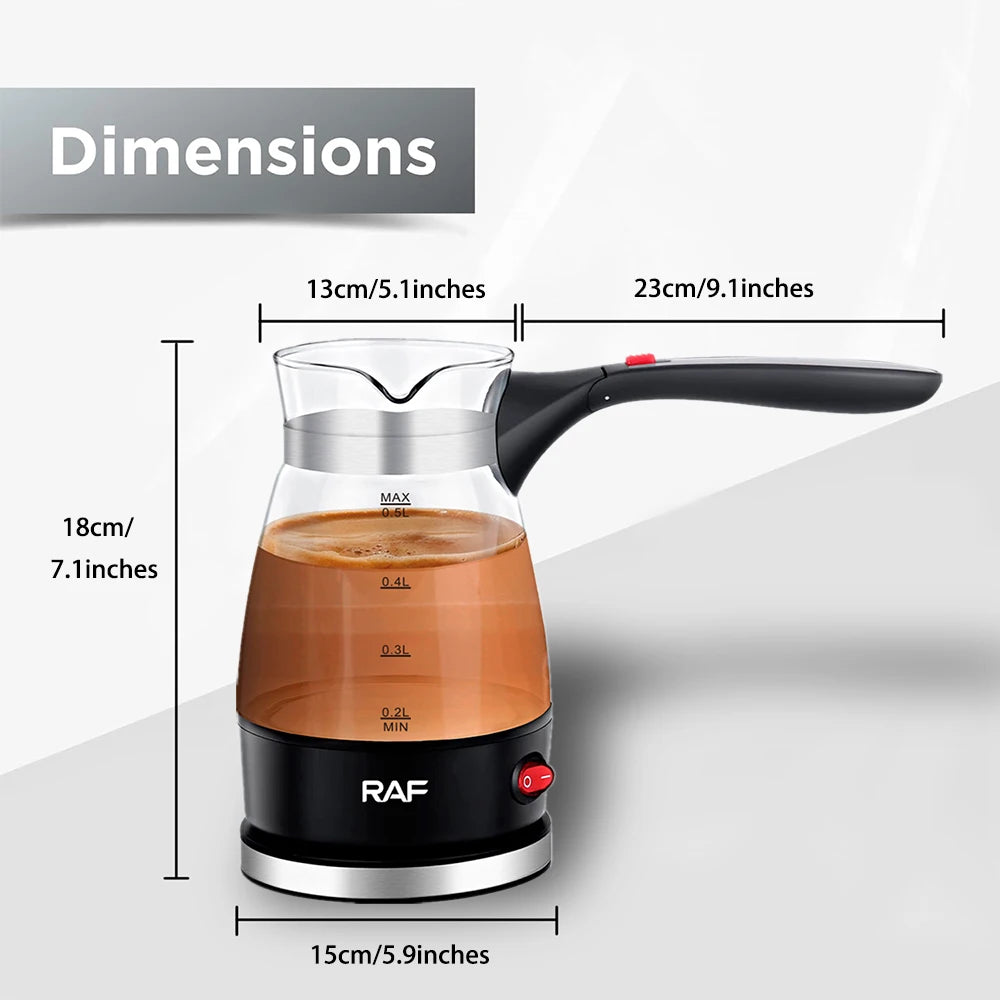 Cafetera turca de 600W, cafetera portátil italiana, árabe, griega, Moka, mango plegable, fácil para viajes en casa