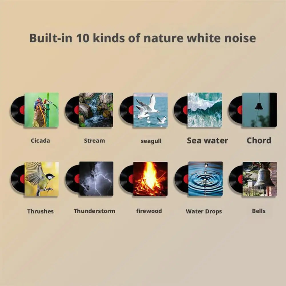 Máquina de ruido blanco para dormir RGB, 2 con sonido calmante, luz LED nocturna recargable táctil, lámpara relajante de Audio y sueño para bebé