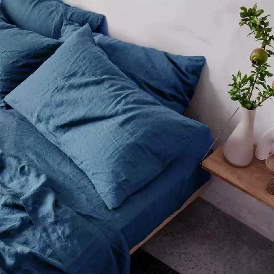 Funda de almohada de lino de 2 uds, fundas de almohada tipo sobre suaves y cómodas de lino Natural francés, decoración del hogar, funda de almohadas para dormitorio para todas las estaciones