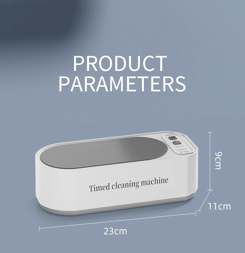 Limpiador Ultrasónico de 3 Velocidades con Luz Azul Antibacteriana de Alta Frecuencia para Joyería, Anillos, Gafas y Brochas de Maquillaje 2026