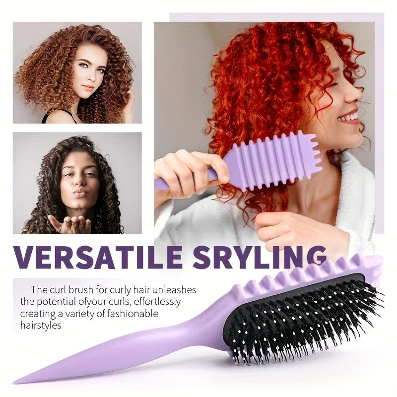 1 cepillo de caramelo, cepillo para peinar el cabello rizado, desenredante con puntas, reduce la separación de tirar, cerdas de nailon para todo tipo de rizo
