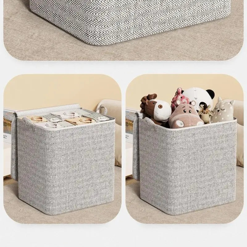 Caja de almacenamiento de ropa de gran tamaño con cubierta, cesta de lavandería grande, bolsa organizadora para bebé, plegable