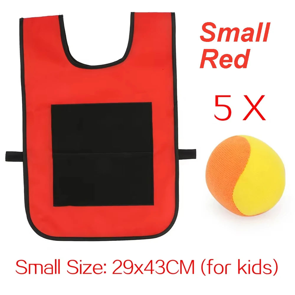 Chaleco de juego de pelota Dodge pegajoso, juguete para deportes al aire libre, Jersey, accesorios de tela, captura de pelotas de forro polar suave, seguro para niños, adolescentes y adultos