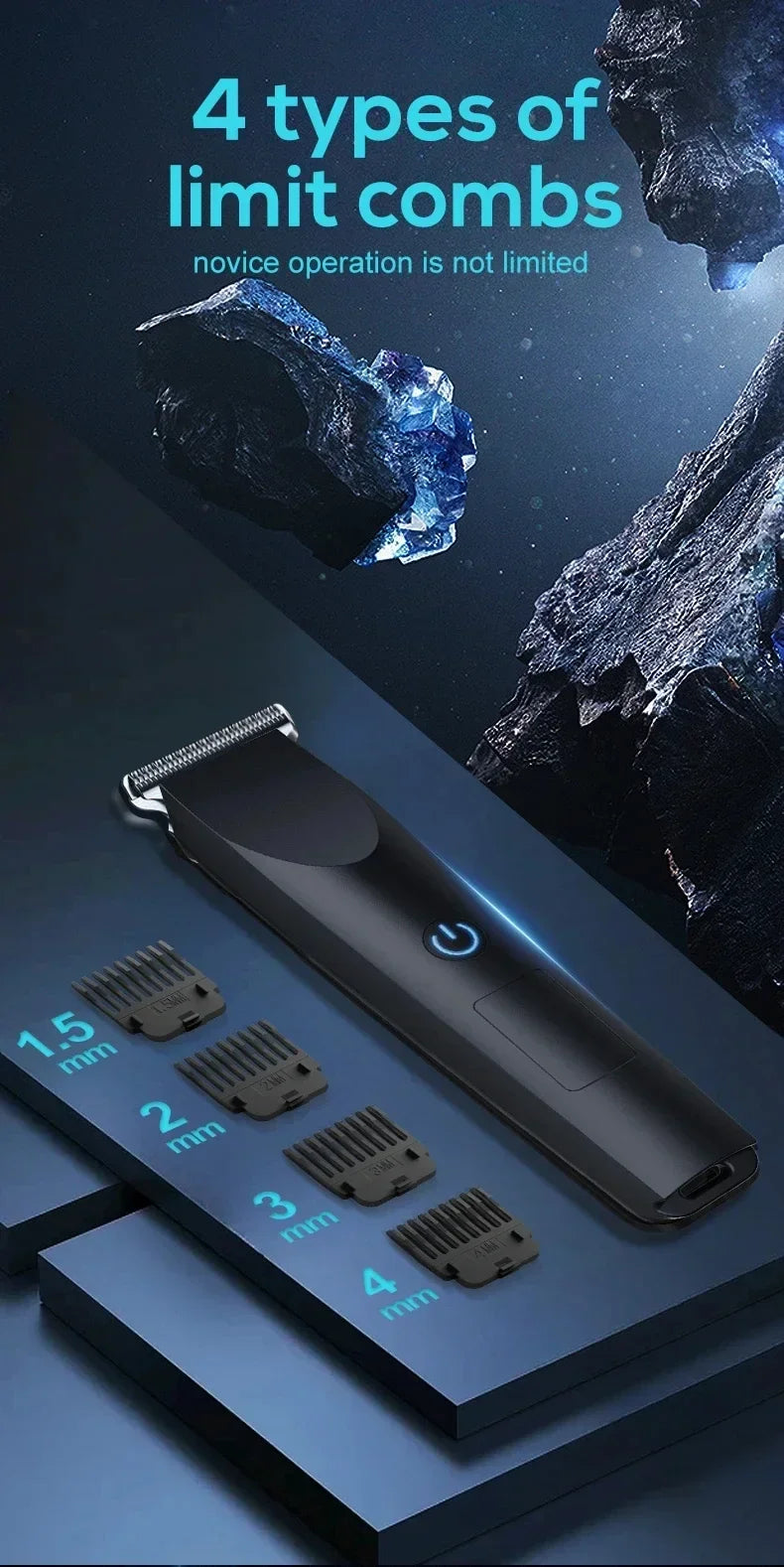 Nueva Cortadora de Pelo Eléctrica para Hombre, Recortadora Corporal y de Vello Púbico, Impermeable, con Cuchilla de Cerámica Reemplazable