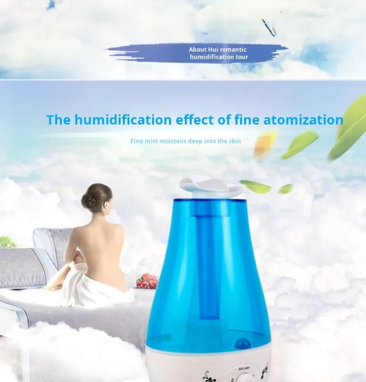 Humidificador de dormitorio para el hogar, difusor hidratante atomizador de gran volumen de niebla con doble pulverización, Mini purificador de aire aromático ultrasónico
