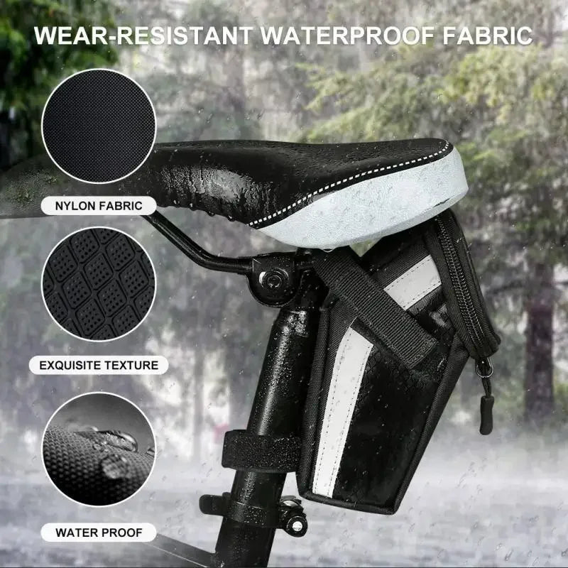 B SOUL-bolsa para SILLÍN de bicicleta, 1L, almacenamiento pequeño, asiento de ciclismo negro, bolsa trasera, Kit de accesorios, herramienta, accesorios reflectantes para ciclismo
