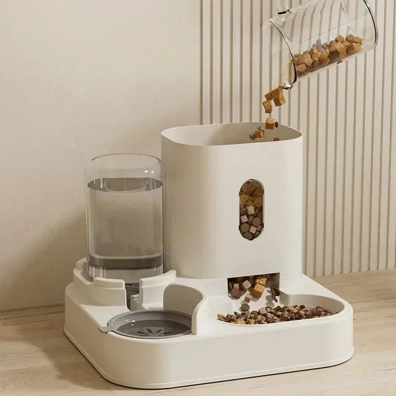 Comedero Automático para Perros y Gatos con Fuente de Agua, Plato Elevado de Gran Capacidad para Bebedero y Comedero de Mascotas