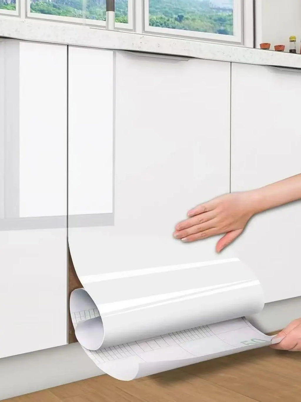 Pegatinas de Pared Lisas de Alto Brillo para Muebles, Película de PVC Perlada, Papel Tapiz Impermeable, Decoración DIY para Habitaciones, Armarios y Cocinas