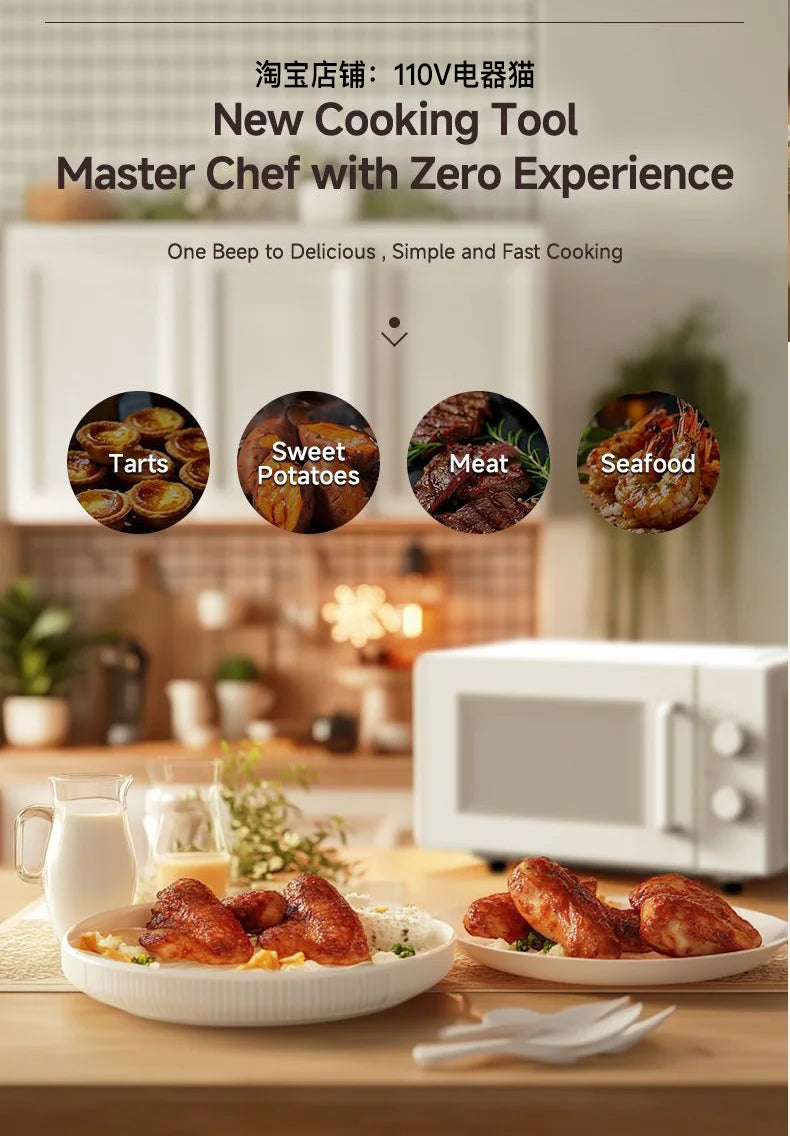 Horno microondas KX, barbacoa de ondas de luz, horno de sincronización multifunción mecánico pequeño de gran capacidad para el hogar integrado