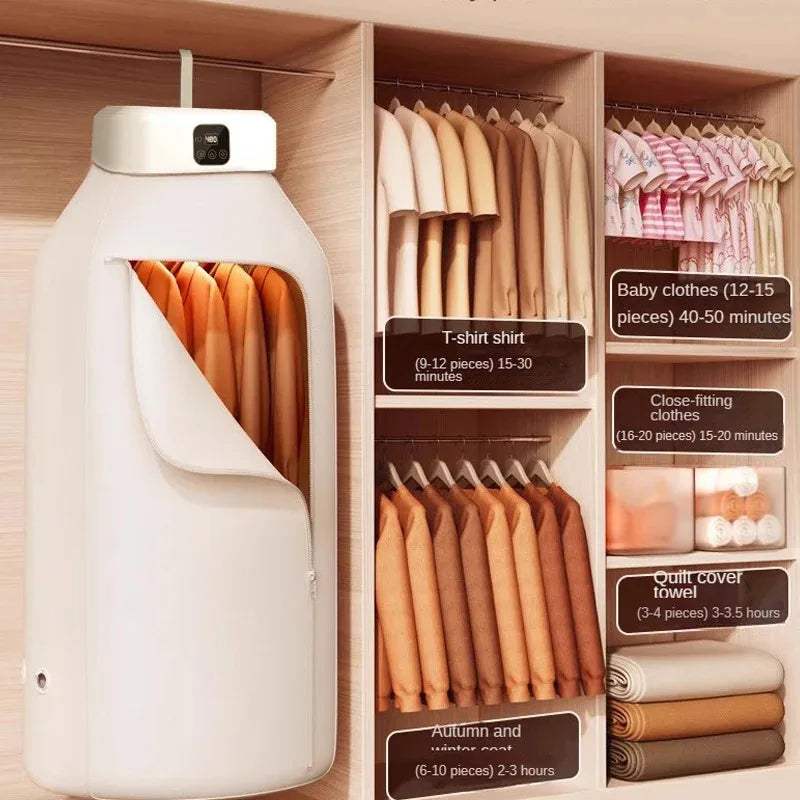 Nuevo Secador de Ropa Portátil Eléctrico, Secador de Ropa Portátil de Secado Rápido, Armario Doméstico con Bolsa de Secado, Accesorios de Invierno