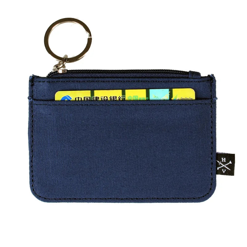 Monedero para mujer, cartera delgada minimalista para hombre, tarjetero, monedero de lona 4642