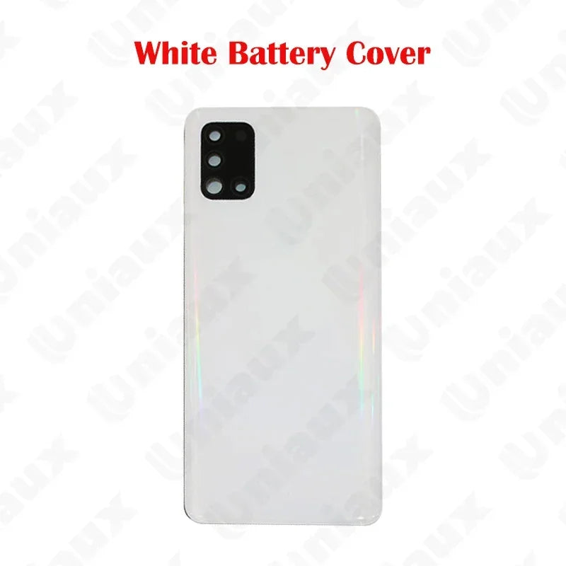Para Samsung Galaxy A31 A315F A315G A315N A315 carcasa completa marco medio A31 cubierta trasera de batería puerta trasera con reemplazo adhesivo