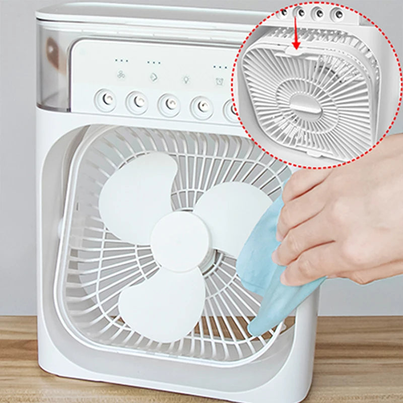 1 ventilador de enfriador de pulverización de cinco agujeros, portátil Ventilador de escritorio, adecuado para oficina, estudio, al aire libre, etc.