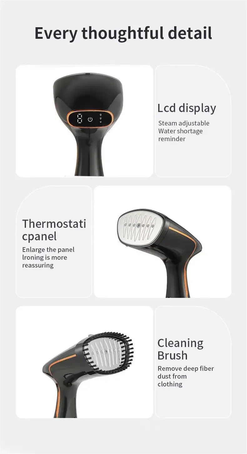 Vaporizador de ropa de mano, plancha de vapor eléctrica para el hogar, máquina de vapor portátil de planchado de calor rápido para viajes en casa