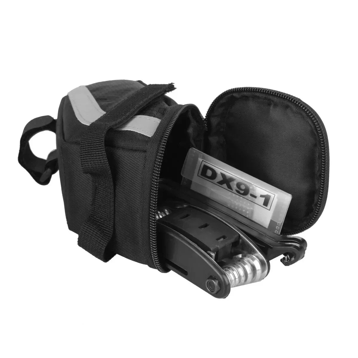 B SOUL-bolsa para SILLÍN de bicicleta, 1L, almacenamiento pequeño, asiento de ciclismo negro, bolsa trasera, Kit de accesorios, herramienta, accesorios reflectantes para ciclismo