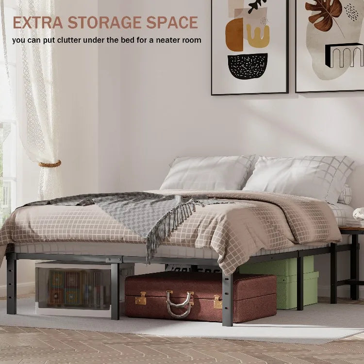 Bases de Cama, marco de plataforma, soporte de listones laterales, cabecero capitoné, Base de Metal, Estructura informal, Cama, muebles para el hogar