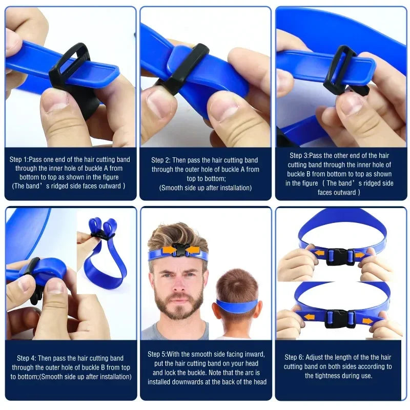 Plantilla de corte de pelo DIY, banda de corte de pelo, guía de corte de pelo de silicona curvada transpirable para el hogar para niños y hombres