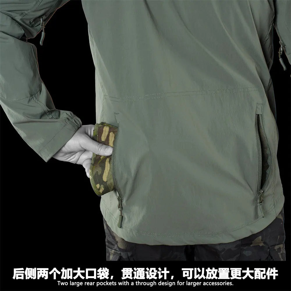 Chaqueta táctica delgada de nylon para exteriores, modelo Tr RG Light Cavalry, impermeable, con capucha, tipo softshell, para asalto.
