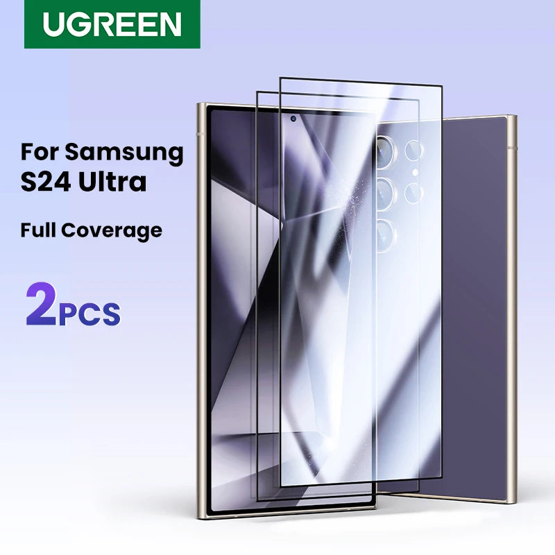 UGREEN para Samsung Galaxy S24 Ultra película protectora de pantalla de vidrio para Samsung S24 S25 Ultra película protectora HD protectores