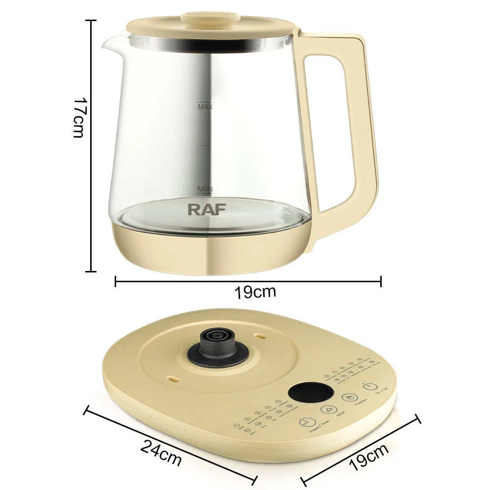 Olla para conservar la salud, hervidor eléctrico de vidrio de 1,5 l, electrodomésticos de cocina, hervidor inteligente, té y café multifuncional automático