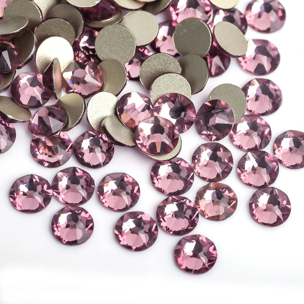 VC 2088-diamantes de imitación para decoración de uñas, 16 caras de corte, cristales brillantes, ss10-30 Strass 8Big + 8Small, sin fijación térmica