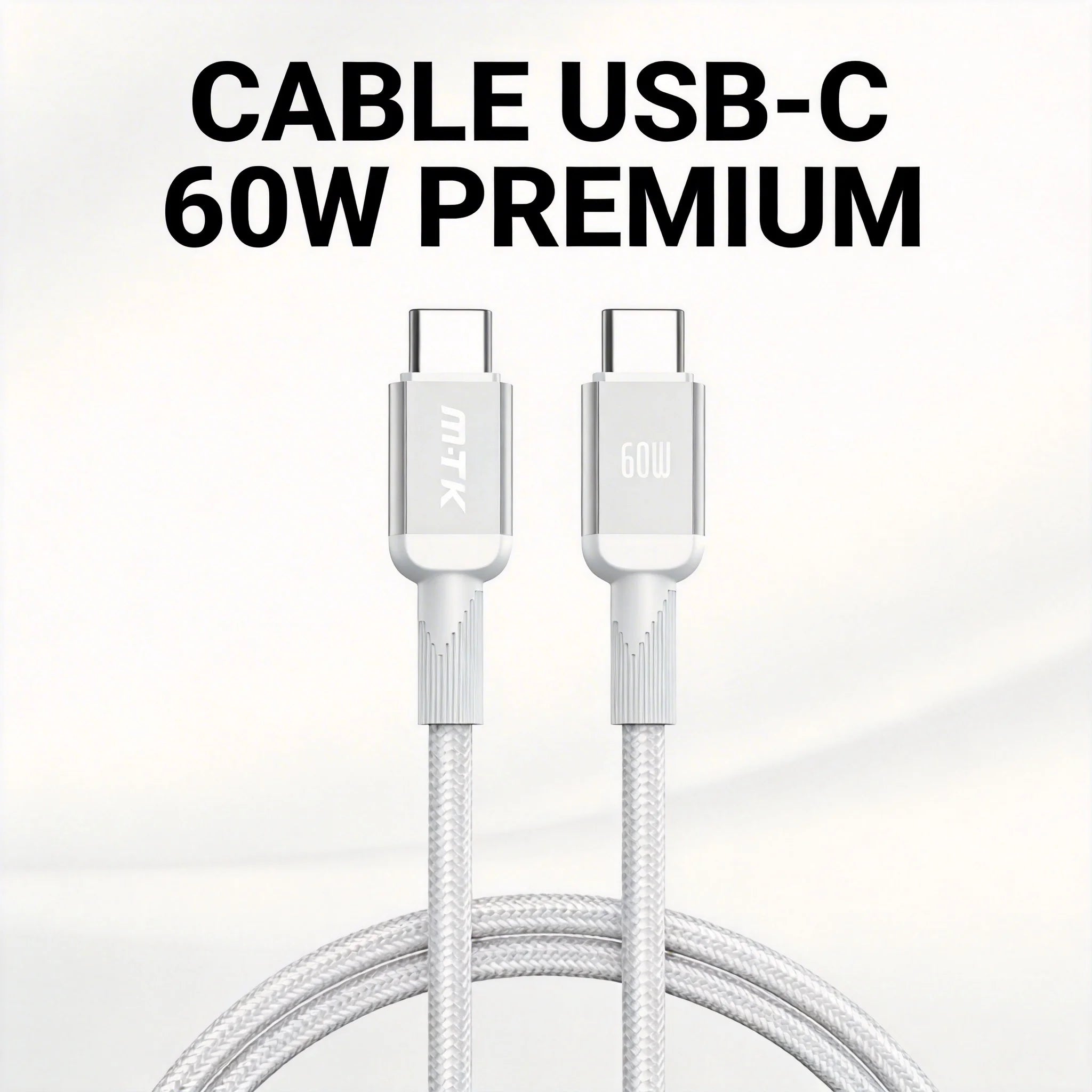 Cable USB C a USB C de 60w y 1M, Tipo C a Tipo C, Carga Rápida 20V 3A, Compatible con Smartphone Galaxy, Macbook Pro, MacBook Air