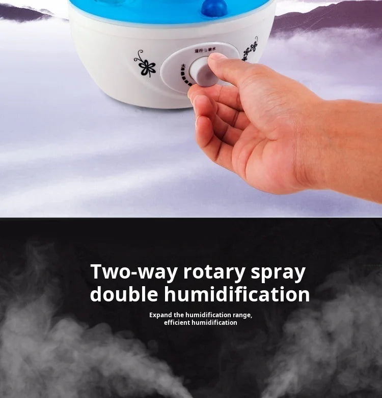 Humidificador de dormitorio para el hogar, difusor hidratante atomizador de gran volumen de niebla con doble pulverización, Mini purificador de aire aromático ultrasónico