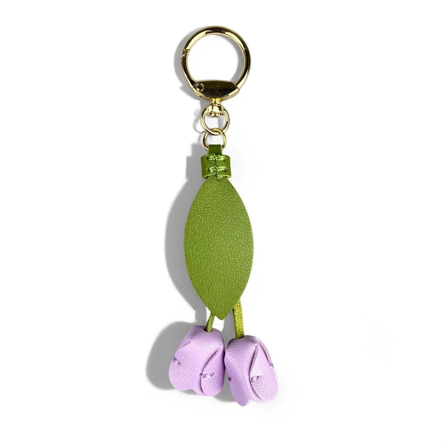 Set de Llaveros con Mariposa y Flor Moradas, Accesorios Lindos de Cuero PU con Diseño Floral para Amantes del Color Morado/Flores Realistas/Buen Regalo